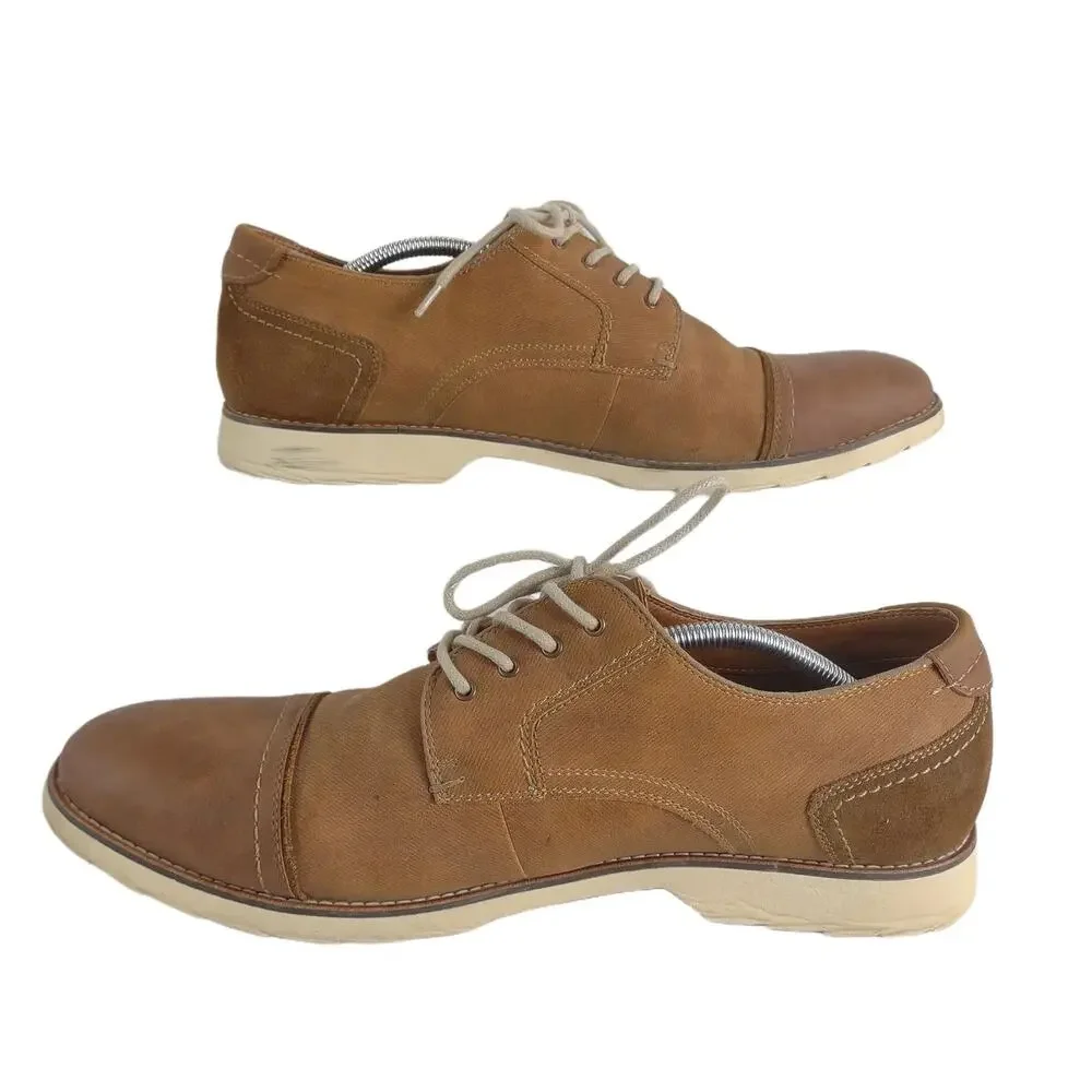 Dockers Murray Cap Toe Men's 13M‎ Tan Faux Leather Oxford Brogues Shoes Preppy
